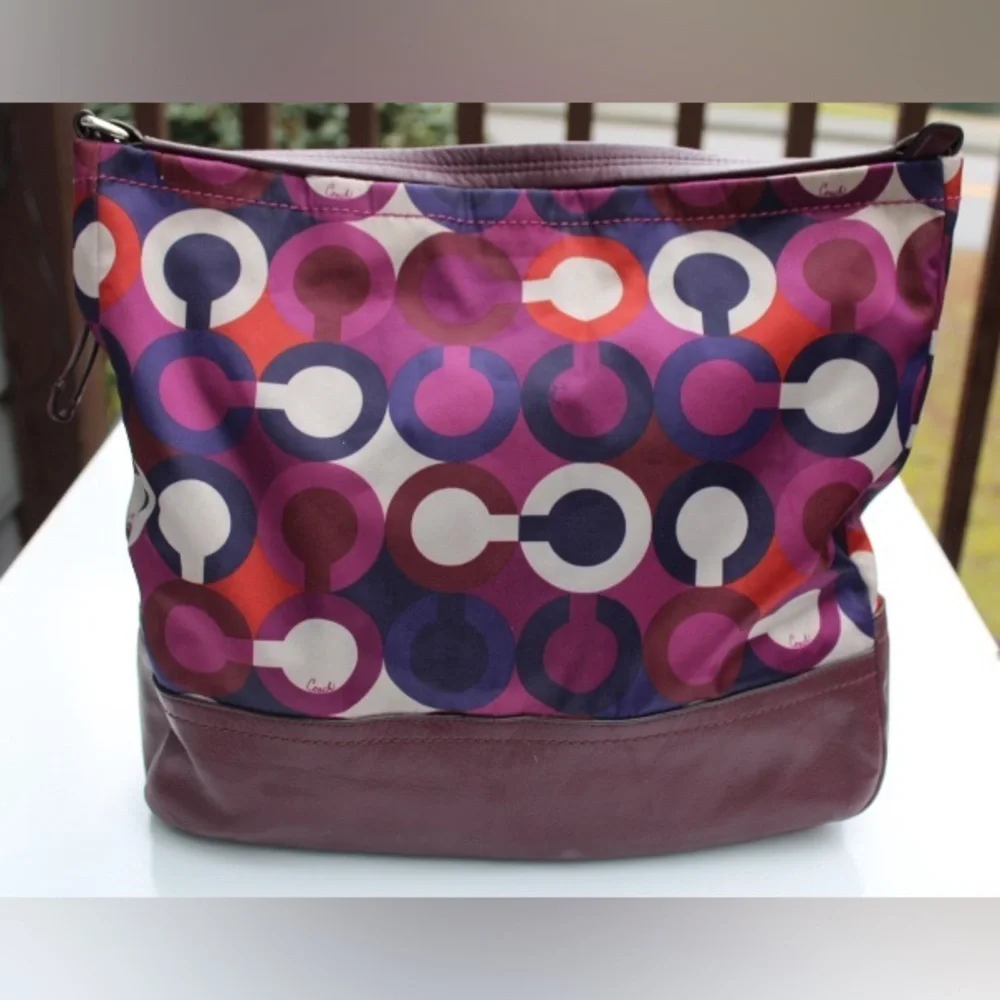 Coach Multi color signature logo hobo bag